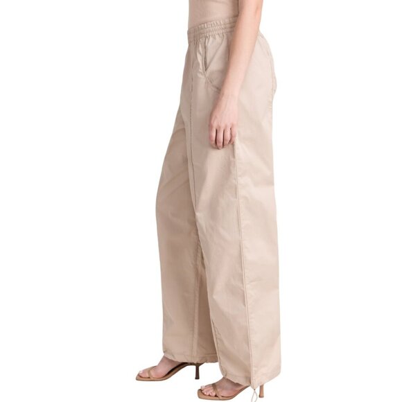 New Agolde Dakota Track Pant In Truffle Size Large Wide Leg Cotton Lightweight - Picture 7 of 16